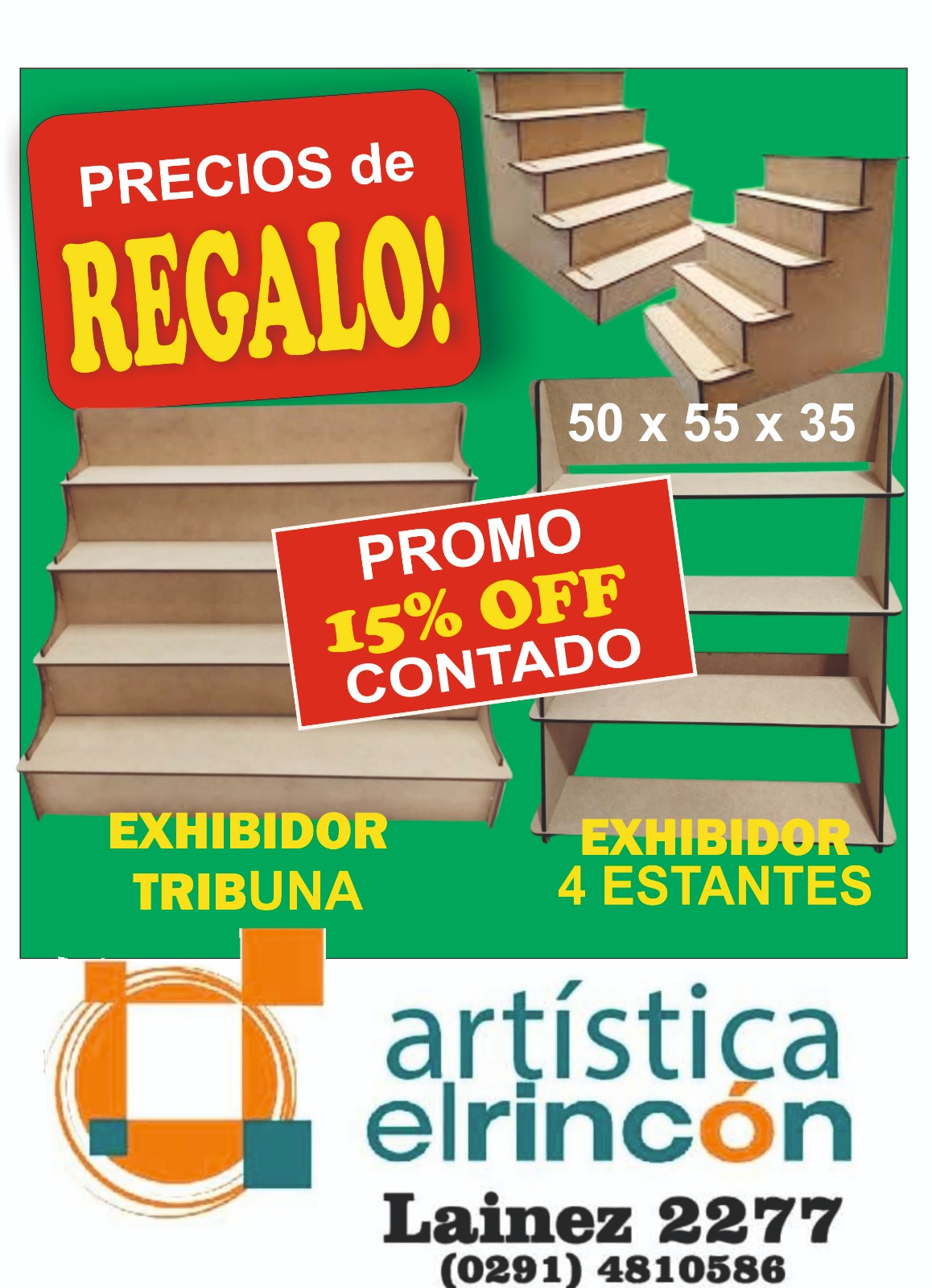 Exhibidores en fibrofácil